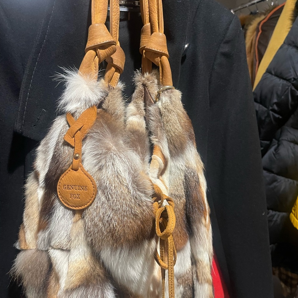 Tan and Brown Shoulder Bag with Leather Straps